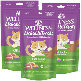 Wellness Lickable Treats Duck Recipe Natural Treats for Cats 3-pack