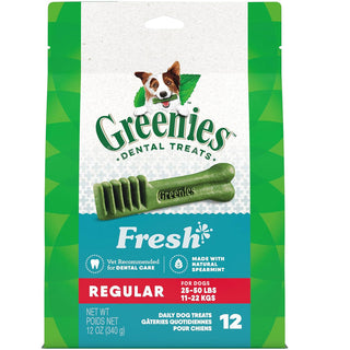 GREENIES Fresh Mint Regular Dental Treats, 12 count