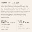 Ingredients list and nutritional information for a product on a white background