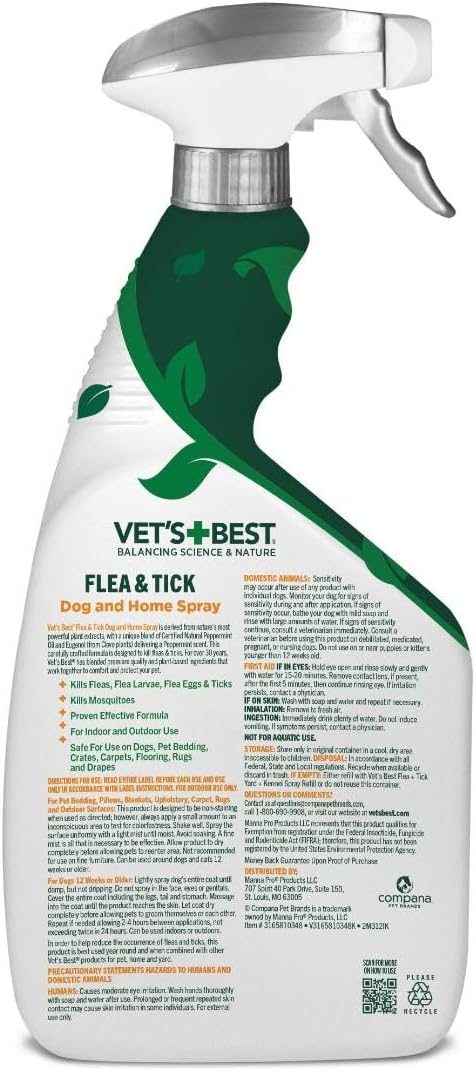 Vet's Best Natural Flea & Tick Home Spray (32 oz)