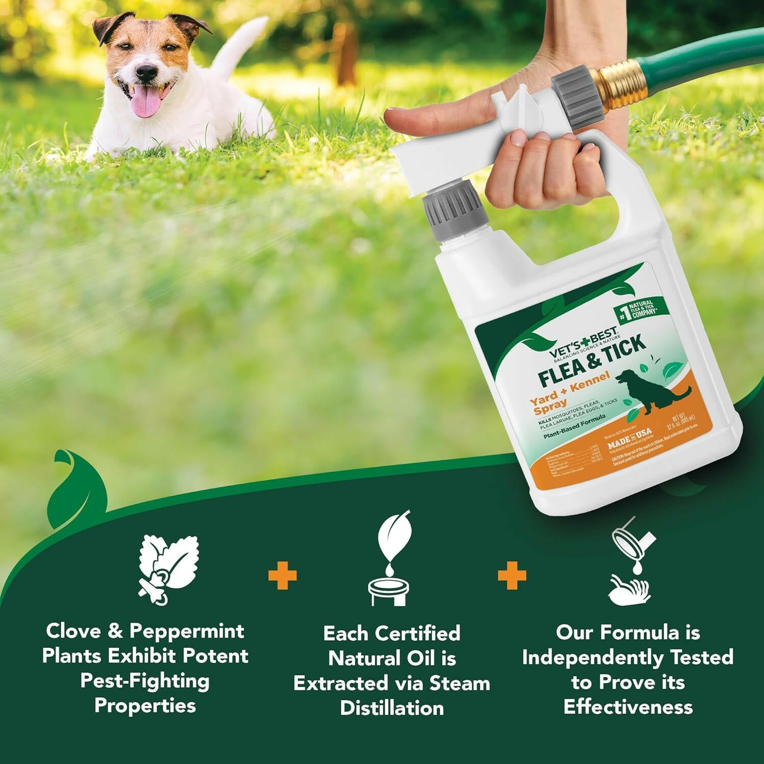 Vet's Best Natural Flea Tick Yard & Kennel Spray (32 oz)