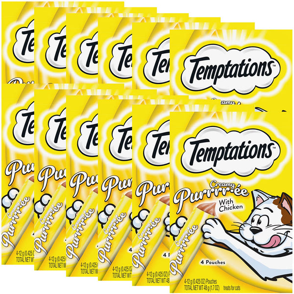 Temptations Creamy Puree with Chicken Lickable Cat Treats 12-pack