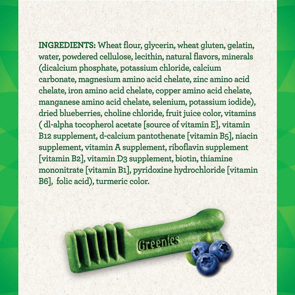 ingredients in greenies for dogs