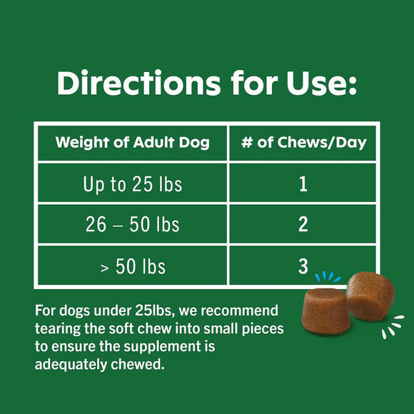 Greenies Hip & Joint supplements direction for use