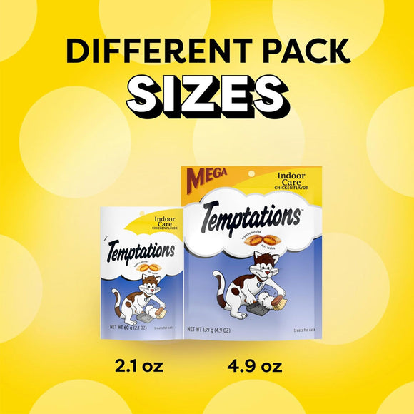 Temptations Indoor Care Chicken Flavor Soft & Crunchy Treats for Cats