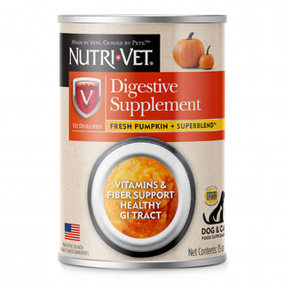 Nutri-Vet Digestive Supplement Fresh Pumpkin & Superblend for Dogs & Cats, 15-oz