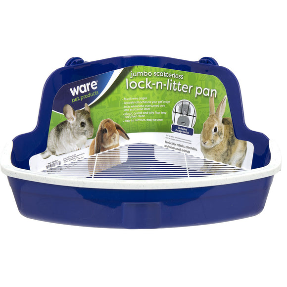 Ware Scatterless Lock-N-Litter Pan for Small Animals, Color Varies, Jumbo