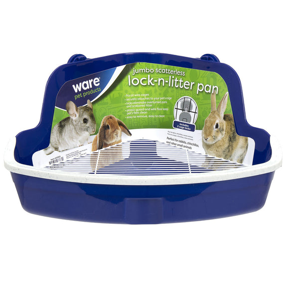 Ware Scatterless Lock-N-Litter Pan for Small Animals, Color Varies, Jumbo