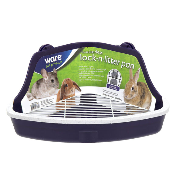 Ware Scatterless Lock-N-Litter Pan for Small Animals, Color Varies