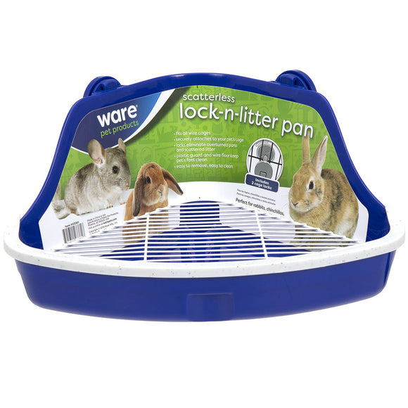 Ware Scatterless Lock-N-Litter Pan for Small Animals, Color Varies