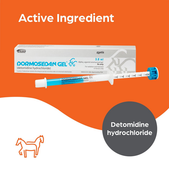 Dormosedan (Detomidine hydrochloride) Gel for Horses - 3ml Syringe