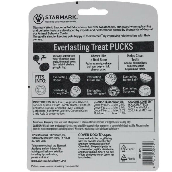 Starmark Everlasting Treat PUCKS Chicken Flavor Dental Dog Chews Large Backside