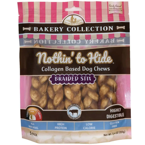 Ethical Nothin' to Hide Bakery Collection Braided Stix Beef Dog Treat 5 count