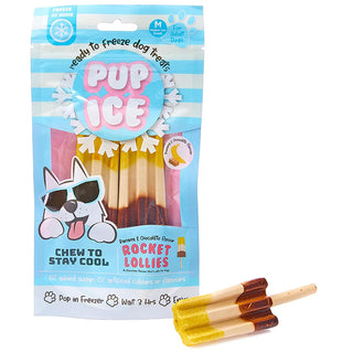 Ethical Pup Ice Rocket Lollies Ready to Freeze Dog Treats, 2 pack, Banana, Chocolate