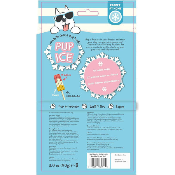 Ethical Pup Ice Rocket Lollies Ready to Freeze Dog Treats Strawberry & Banana Backside