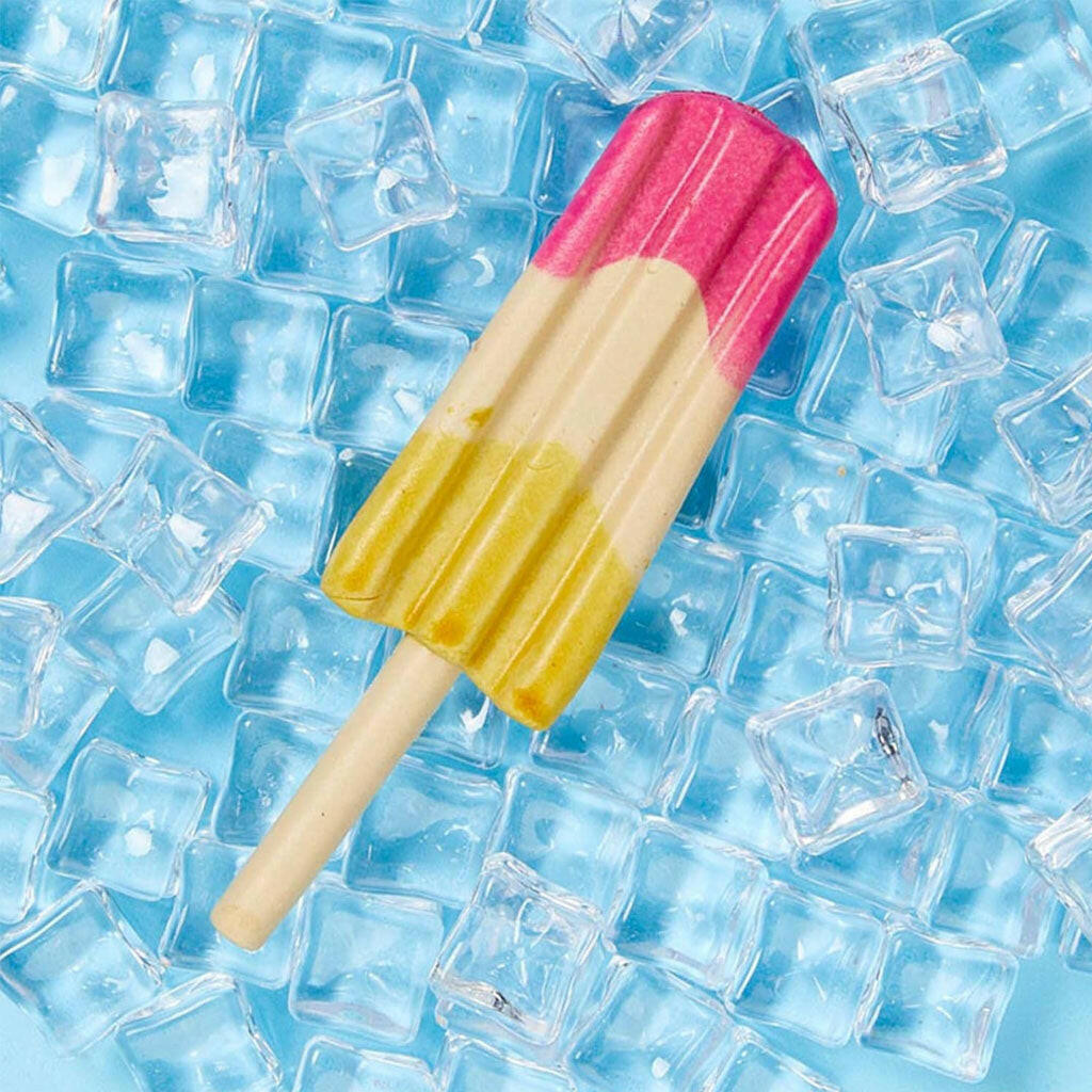 Ethical Pup Ice Rocket Lollies Ready to Freeze Dog Treats Strawberry & Banana on ice