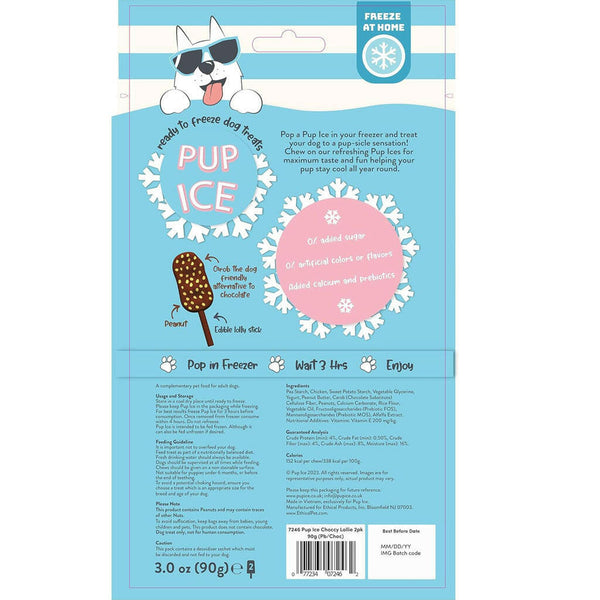 Ethical Pup Ice Choccy Lollies Peanut Butter & Chocolate Dog Treat backside