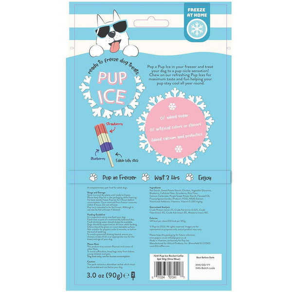 Ethical Pup Ice Rocket Lollies Ready to Freeze Dog Treats Strawberry & Blueberry backside