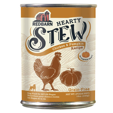 Redbarn Pet Products Hearty Stew All Life Stages Canned Dog Food Chicken & Pumpkin, 12-oz case of 12