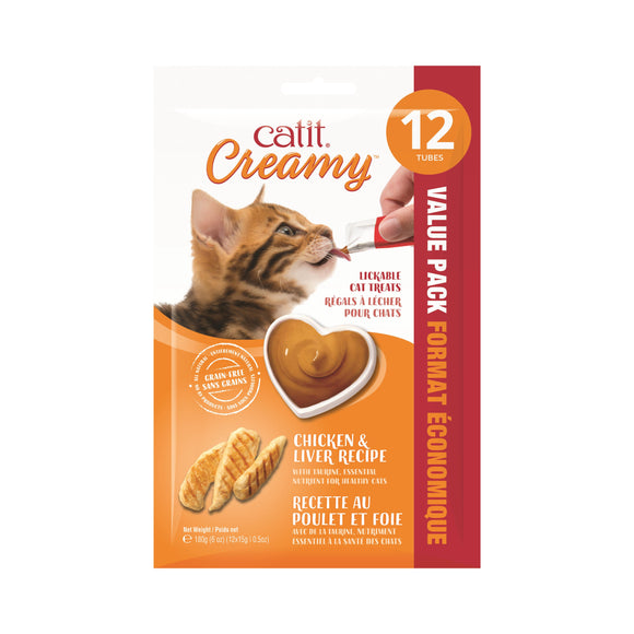 Catit Creamy Lickable Cat Treats, 0.5-oz tubes