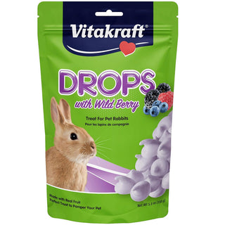 Vitakraft Drops with Wild Berry Treats for Rabbits, 5.3-oz