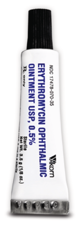 Erythromycin 0.5% Ophthalmic Ointment (3.5g), (Manufacturer may vary)