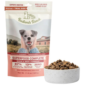 Badlands Ranch Superfood Complete Premium Air Dried Bison & Beef Dog Food, 11.5-oz