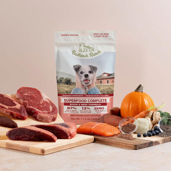 Badlands Ranch Superfood Complete Premium Air Dried Bison & Beef Dog Food