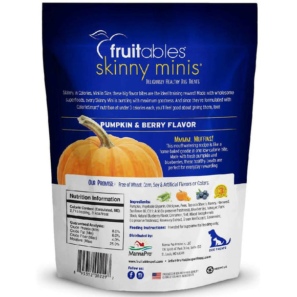 Fruitables Skinny Minis Dog Treats Pumpkin & Berry Flavor (5 oz)