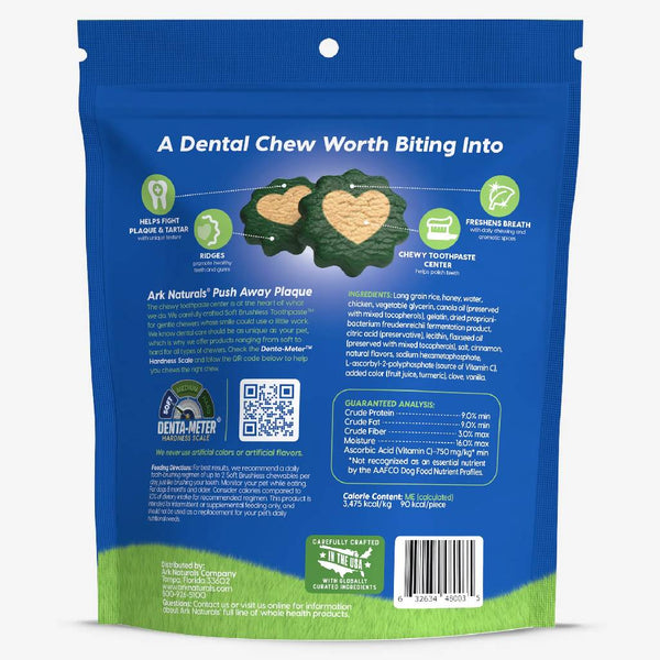 Ark Naturals 4-in-1 Soft Brushless Toothpaste Dental Chews for Large Dogs (18 oz)