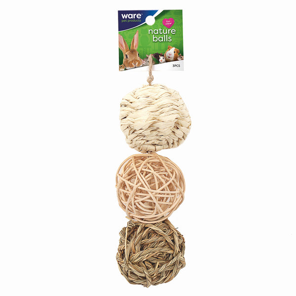 Ware Nature Balls Chew Toy for Small Animal, Value Pack, 3-pc