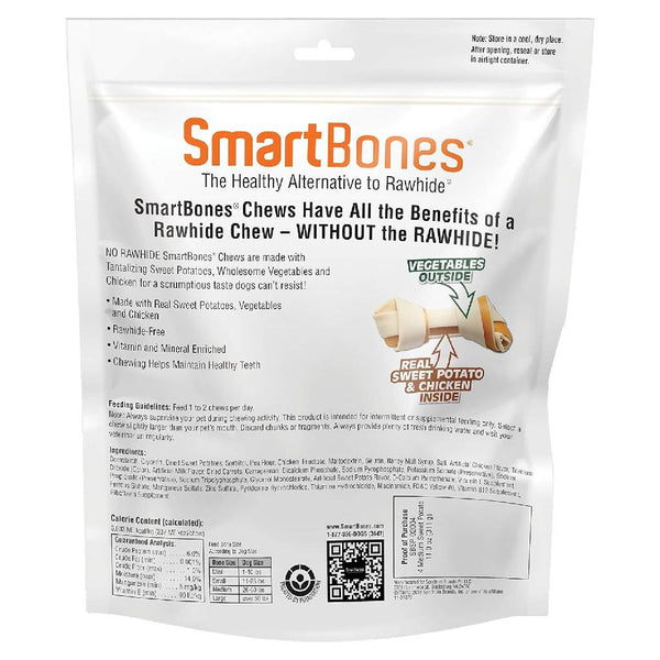 SmartBones Rawhide-Free Sweet Potato Chew Bones Dog Treats (4 medium bones)
