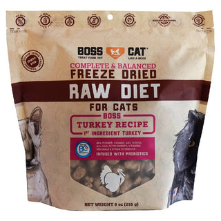 Boss Cat Complete & Balanced Freeze Dried Raw Diet for Cats Turkey Recipe (9 oz)