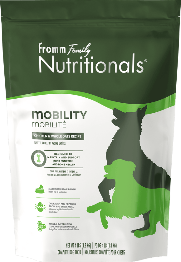 Fromm Family Nutritionals dog food package with green and white design