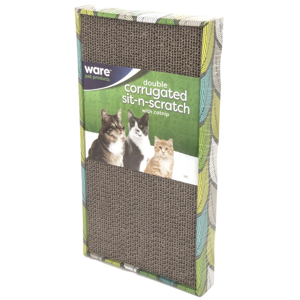 Ware Single Corrugated Sit-N-Scratch Scratcher with Catnip, 1 count