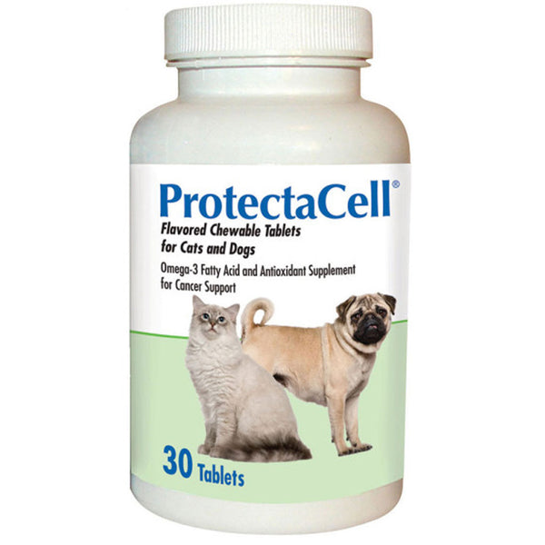 ProtectaCell is a pet wellness supplement that provides cancer support for pets. It contains essential nutrients and omega fatty acids to promote your pet's cellular health. 