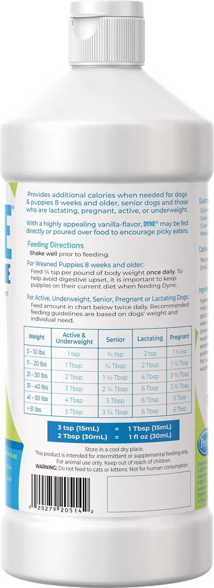 Dyne High Calorie Liquid Nutritional Supplement for Dogs and Puppies