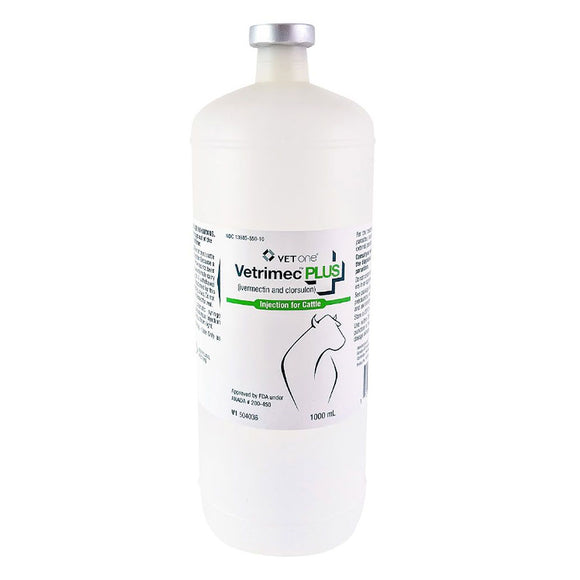 Vetrimec Plus (Ivermectin-Clorsulon) Injection for Cattle, 1000-ml