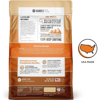 Bixbi Rawbble Limited Ingredient Grain-Free Chicken Recipe Raw Coated Dry Dog Food (4 lb)