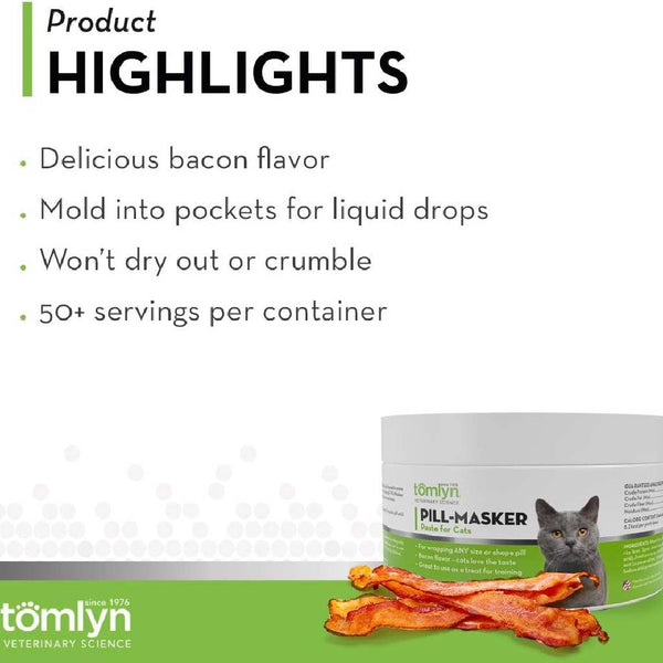 Tomlyn Pill-Masker Bacon Flavored Paste for Cats (4 oz)