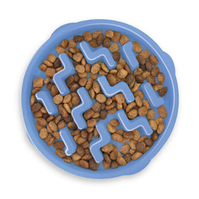Outward Hound Fun Feeder Slo Bowl Slow Feeder Bowl Blue For Dog (Medium / Mini)