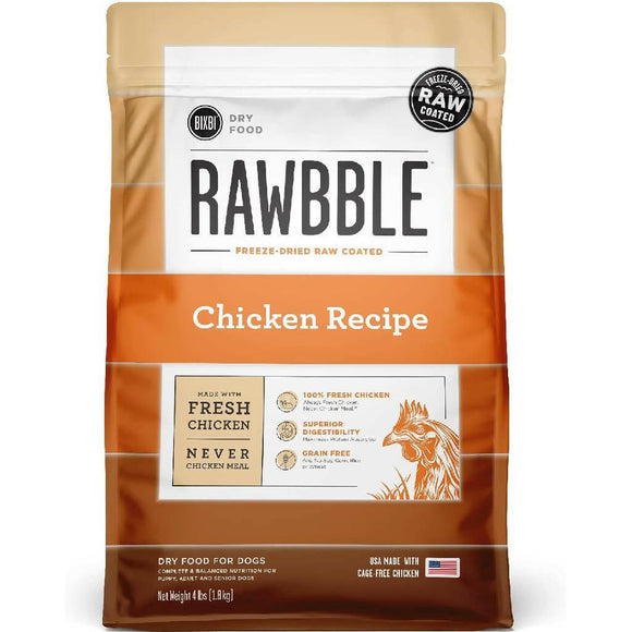 Bixbi Rawbble Limited Ingredient Grain-Free Chicken Recipe Raw Coated Dry Dog Food (4 lb)