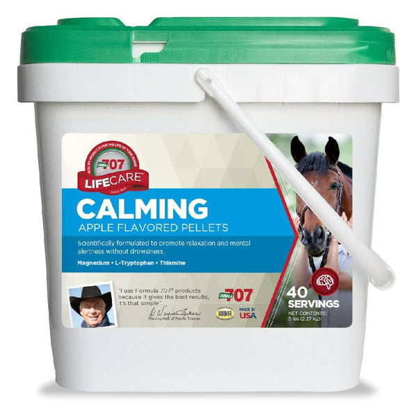 Formula 707 Calming Apple Flavor Pellets For Horse Supplement (5 lb, 40 Servings)