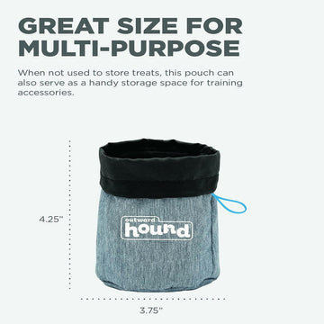 Outward Hound Tote Treat Training Pouch For Dog, Grey