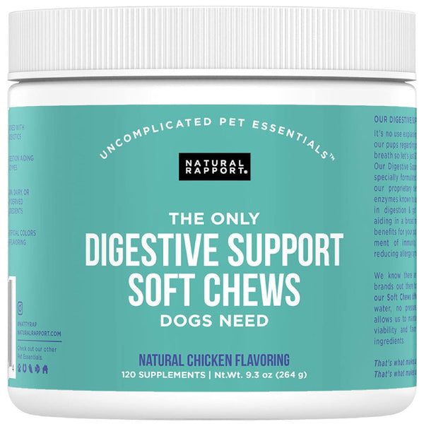 Natural Rapport The Only Digestive Support Soft Chews Dogs Need Digestive Supplement 120ct