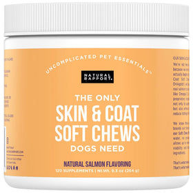 Natural Rapport The Only Skin & Coat Soft Chews Dogs Need Skin & Coat Supplement 120ct