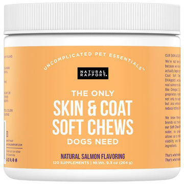 Natural Rapport The Only Skin & Coat Soft Chews Dogs Need Skin & Coat Supplement 120ct