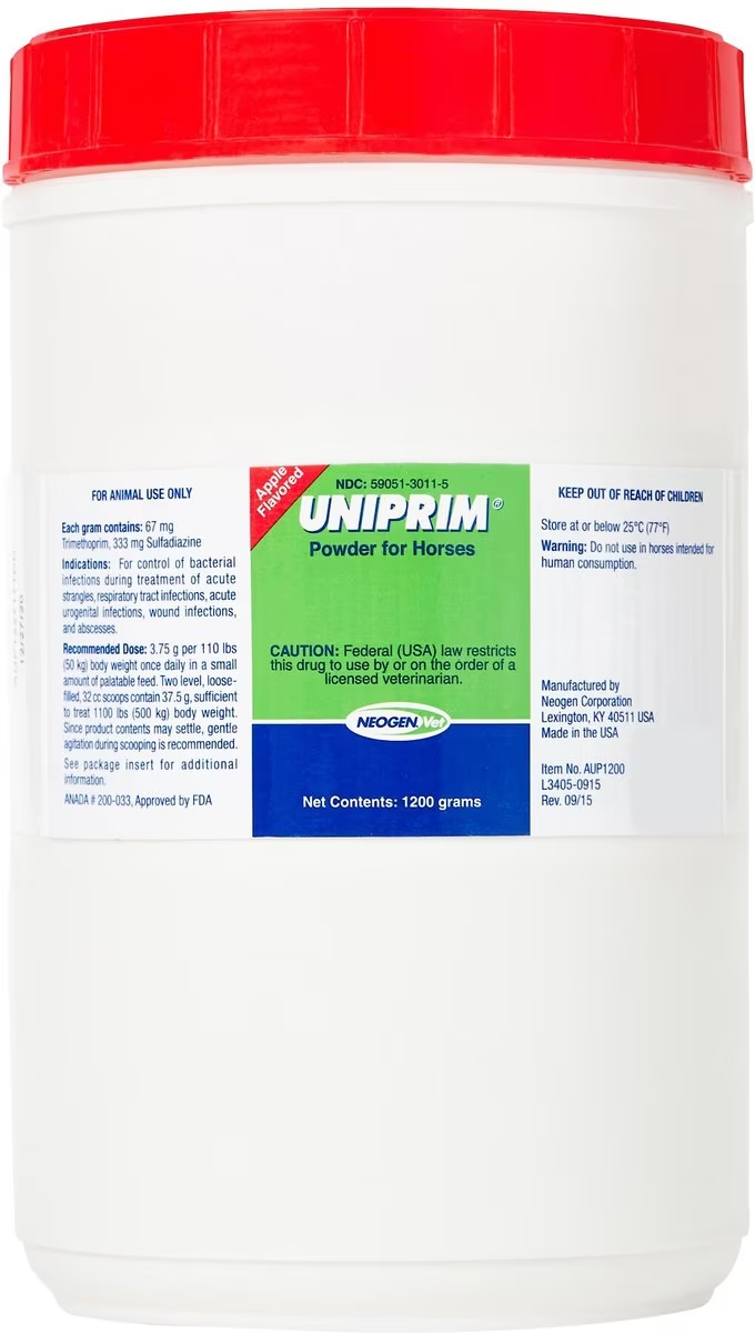 Uniprim Powder for Horses, Apple Flavor