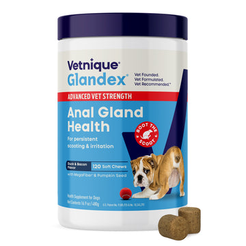 Glandex Advanced Vet Strength Anal Gland Support for Dogs, Duck & Bacon Flavor