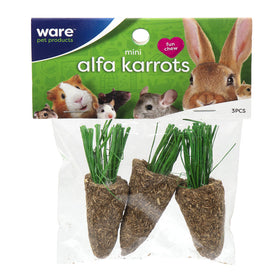 Ware Mini Alfa Karrots Chew Treat for Small Animals, 3-count